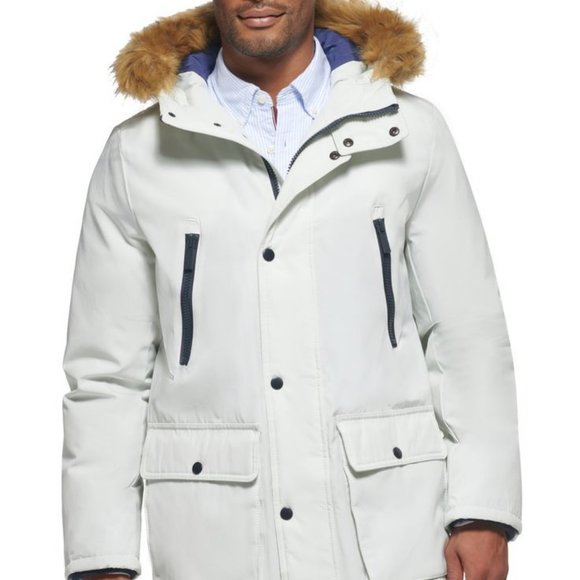 Club Room Men's Ice Faux Fur-Hood Regular Fit Parka Jacket Coat Small - Picture 3 of 3